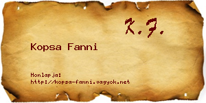 Kopsa Fanni névjegykártya