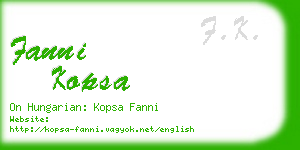 fanni kopsa business card